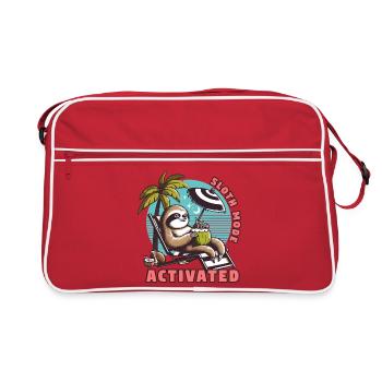 Faultiermodus - Sloth Mode Activated Faultier Rela - Retro Bag - red/white - Front