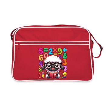 Number Day Math Sheep Reading Glasses - Retro Bag - red/white - Front
