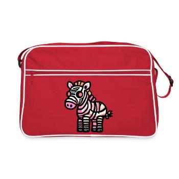 Zèbre Halloween Zombie - Sac Retro - rouge/blanc - Devant