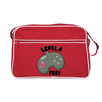 Manette de niveau 6 Fête d’anniversaire - Sac Retro - rouge/blanc - Devant