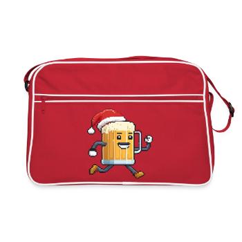 Witziges Weihnachts-Bier - Ugly Christmas - Retro Tasche - Rot/Weiß - Vorne