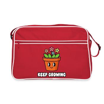 Keep Growing Blumentopf - Retro Tasche - Rot/Weiß - Vorne