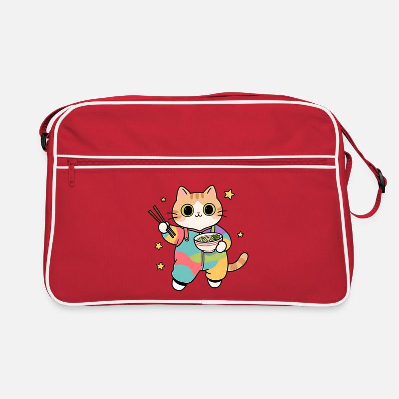 Chat Ramen Kimono Coloré Sac Retro