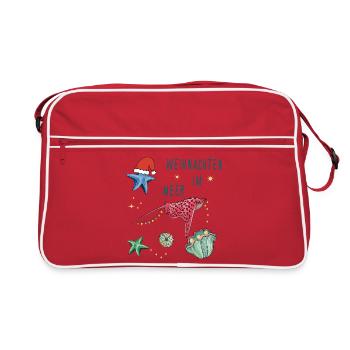 Weihnachten im Meer Unterwasserfest - Retro Tasche - Rot/Weiß - Vorne