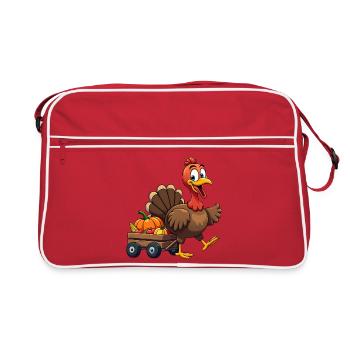 Thanksgiving Drôle Dinde de Thanksgiving - Sac Retro - rouge/blanc - Devant