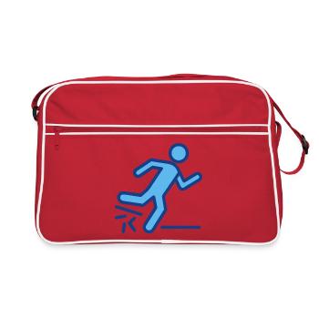 Dynamic Blue Runner Silhouette - Retro Bag - red/white - Front