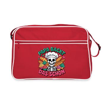 Dad Bakes The Beautiful Skeleton Cupcakes - Retro Bag - red/white - Front