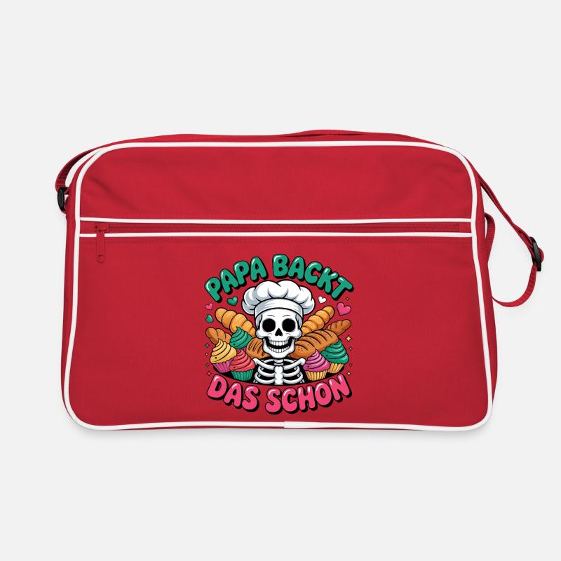Papa Backt Das Schon Skelett Cupcakes Retro Tasche