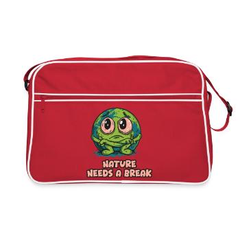 Nature Needs a Break - Planet - Retro Bag - red/white - Front