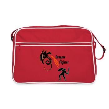 Drachenkaempfer - Retro Tasche - Rot/Weiß - Vorne
