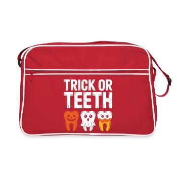 Trick or Teeth Halloween Tee - Retro Bag - red/white - Front