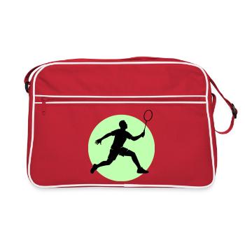 Badminton Spieler Vorhand - Retro Tasche - Rot/Weiß - Vorne