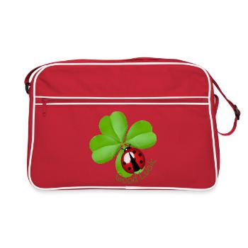 Bonne chance Trèfle avec Ladybug | Art du porte-bonheur - Sac Retro - rouge/blanc - Devant