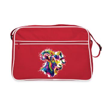 Colorful ram head - Retro Bag - red/white - Front