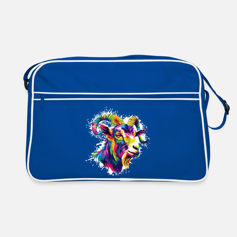 Bunter Widder Kopf  Retro Tasche