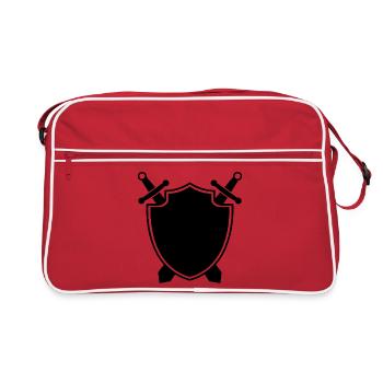 Bouclier médiéval avec épée - Sac Retro - rouge/blanc - Devant