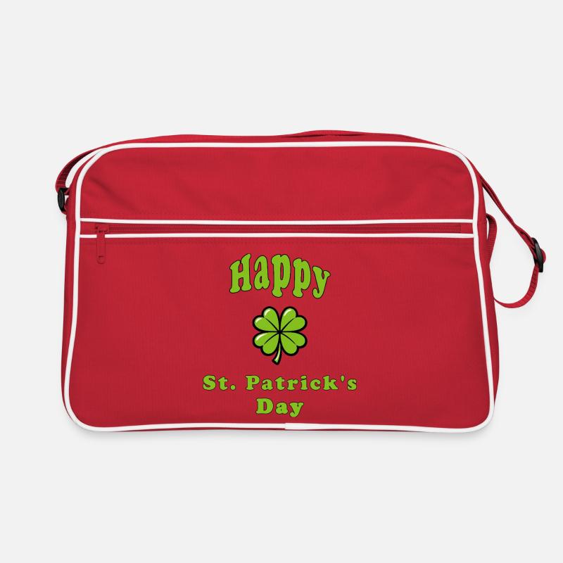 Happy St. Patrick's Day - Grünes Kleeblatt Retro Tasche