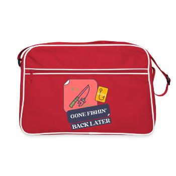 Gone Fishing, Back Later - Retro Bag - red/white - Front