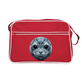 Sceller avec des lunettes de soleil, phoque morse mignons phoques - Sac Retro - rouge/blanc - Devant