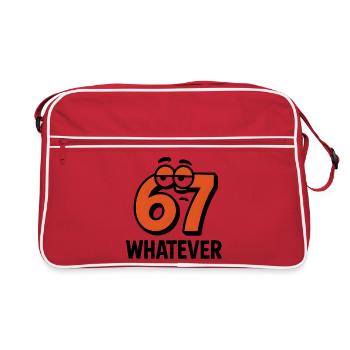 Six Seven : Whatever Italian Brainrot Humour Meme - Sac Retro - rouge/blanc - Devant