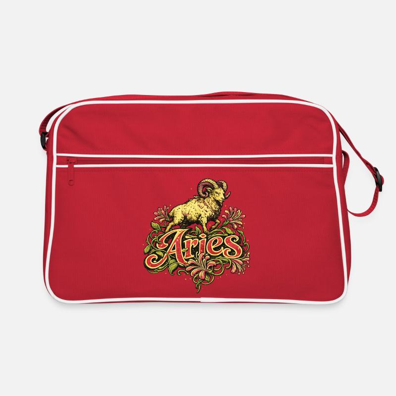 Aries Ram Floral Crest Retro Bag