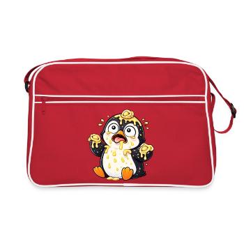 Pingouin mignon avec Tortellini maladroite - Sac Retro - rouge/blanc - Devant