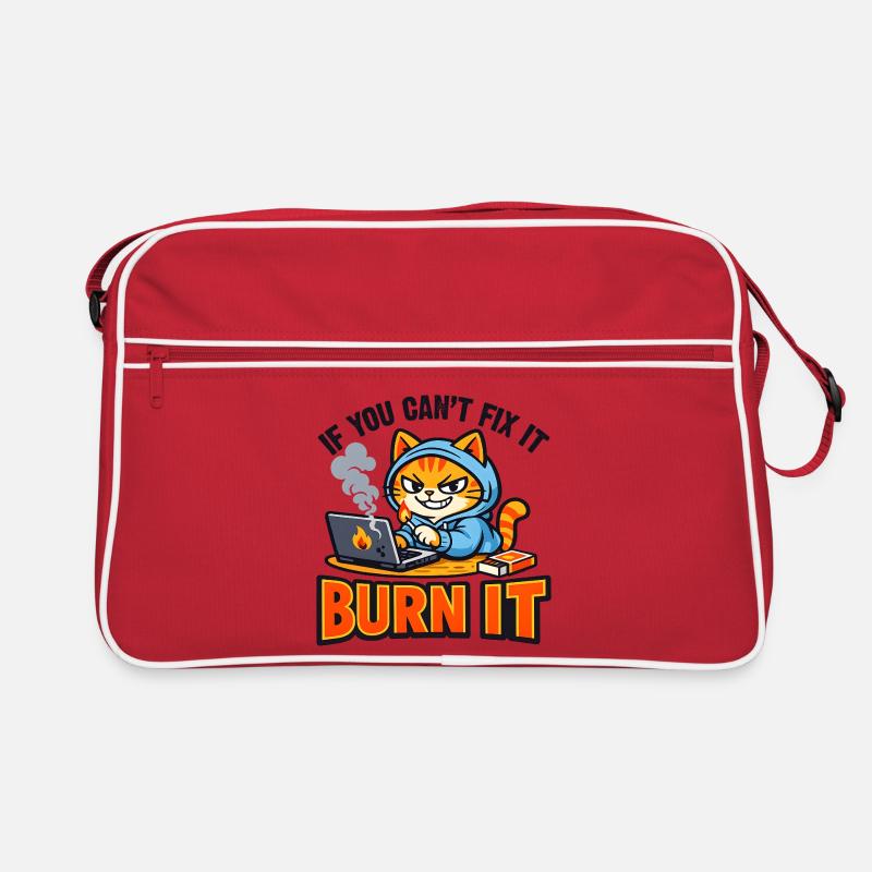 Computer Scientist Cat Burn It - Funny Saying Retro Bag