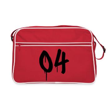 Nombre 04 Style Graffiti Urbain - Sac Retro - rouge/blanc - Devant