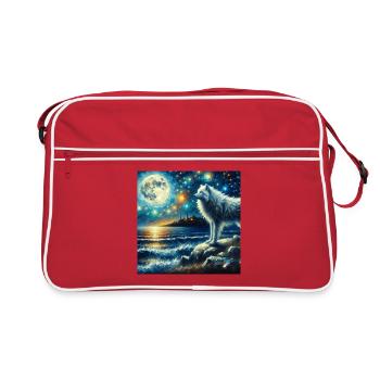Nuit étoilée du Loup Arctique - Sac Retro - rouge/blanc - Devant