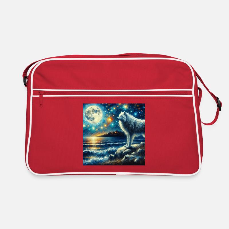 Polarwolf Starry Night Retro Tasche