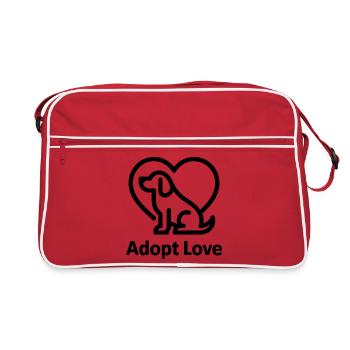 Adopt Love Paw Heart - Retro Bag - red/white - Front