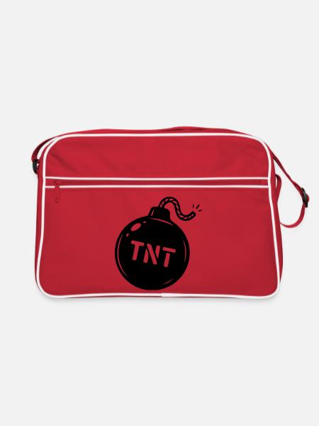 Symbole TNT de la bombe - Sac Retro - rouge/blanc - Devant