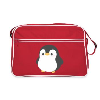 Silhouette du Pingouin Chibi - Sac Retro - rouge/blanc - Devant