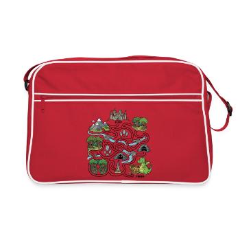 Dragon Treasure Map - Retro Bag - red/white - Front