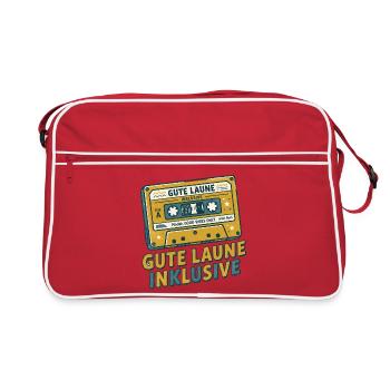 Musikkassette Retro-Design – Gute Laune inklusive - Retro Tasche - Rot/Weiß - Vorne