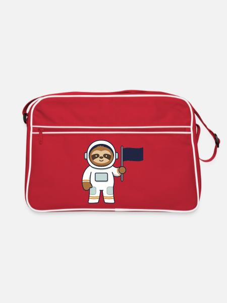 Space Sloth Adventure - Retro Bag - red/white - Front