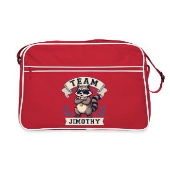 Team Jimothy Funny Raccoon Shirt Cute Trash Panda  - Retro Bag - red/white - Front