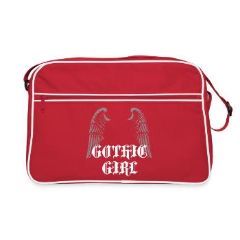 Fille gothique ailée - Sac Retro - rouge/blanc - Devant