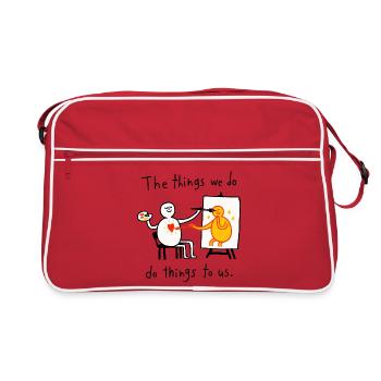 The Things We Do | Artist Quote - Retro Bag - red/white - Front