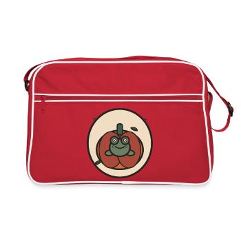 Grenouille de Kawaii dans la citrouille - Sac Retro - rouge/blanc - Devant