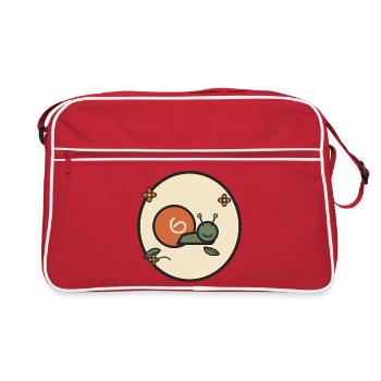 Escargot doux dans le cercle de fleurs - Sac Retro - rouge/blanc - Devant