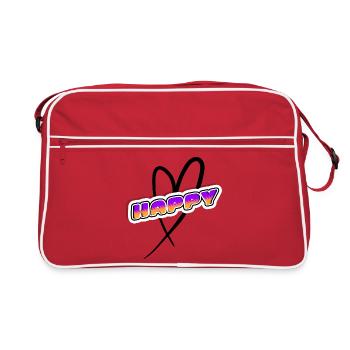 JOYEUX Néon Rétro au Coucher de Soleil - Sac Retro - rouge/blanc - Devant