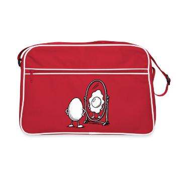 Jeu de mots avec œuf - Sac Retro - rouge/blanc - Devant