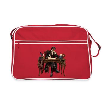 Literat am Barocktisch - Retro Tasche - Rot/Weiß - Vorne