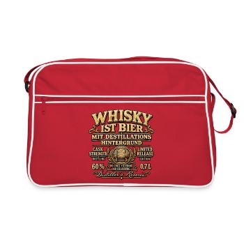Whisky Ist Bier Destillat Hintergrund - Retro Tasche - Rot/Weiß - Vorne