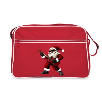Gitarrist Weihnachten - Retro Tasche - Rot/Weiß - Vorne