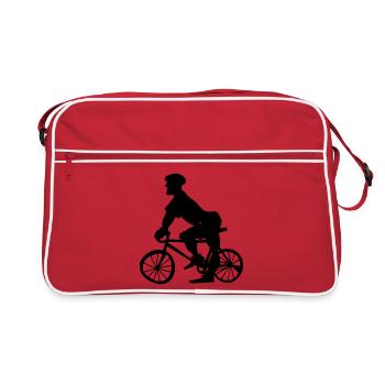 Fahrrad Polizei / Fahrrad Macho - Retro Tasche - Rot/Weiß - Vorne