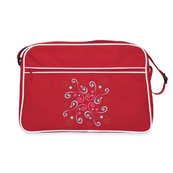 Abstract wavy design by Cean - Retro Bag - red/white - Front