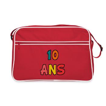 10. 10 YEARS. 10th ANNIVERSARY. 10 YEAR ANNIVERSARY. - Retro Bag - red/white - Front