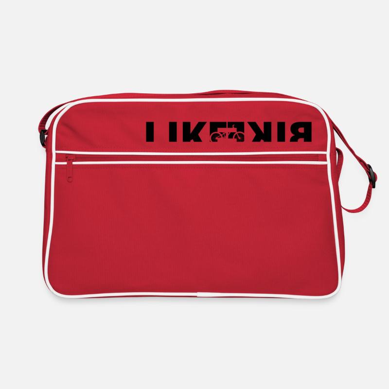 cycle de l'amour de course cycle cyclisme bicyclette lik - Sac Retro - rouge/blanc